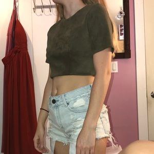 Green crop top!